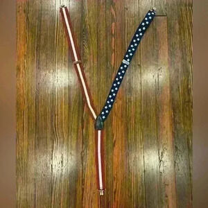 Men’s patriotic American Flag red, white, blue suspenders